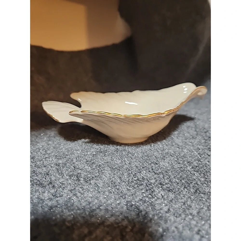 LENOX‎ DOVE CANDY DISH Bird-Shape Bowl Cream Ivory 24k Gold Trim